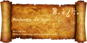 Medvegy Ákos névjegykártya